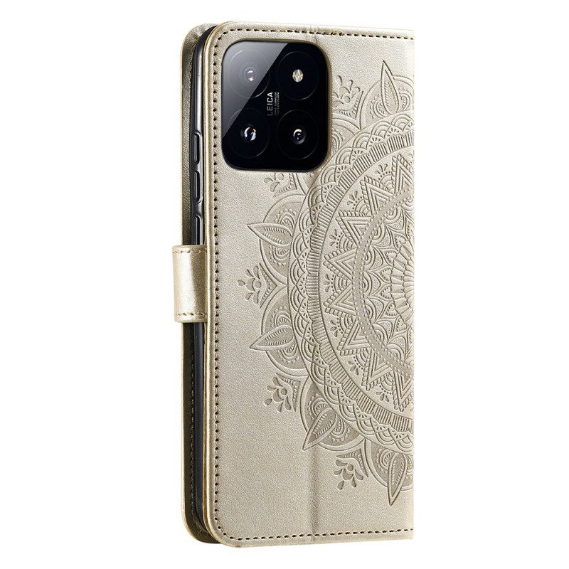 Kotelot Xiaomi 14 Mandala-aurinko Hihnalla Suojakuori