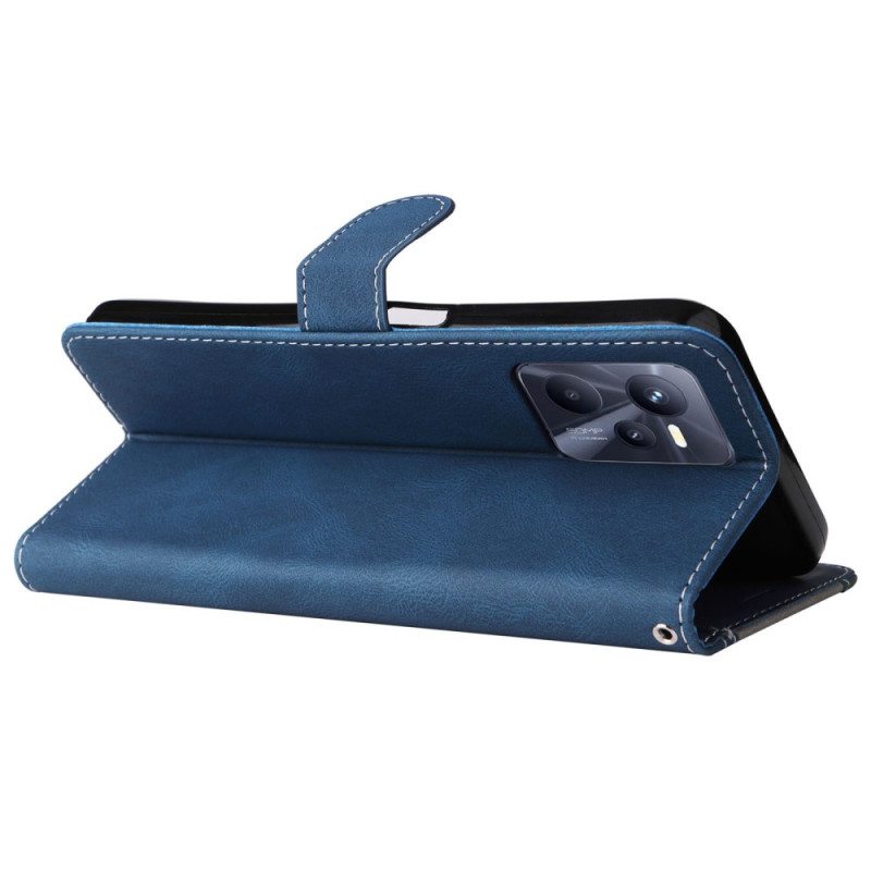 Kotelot Realme C35 Suojaketju Kuori Strappy Tricolor Leather Effect