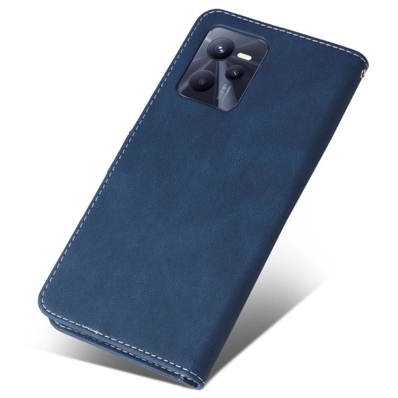 Kotelot Realme C35 Suojaketju Kuori Strappy Tricolor Leather Effect
