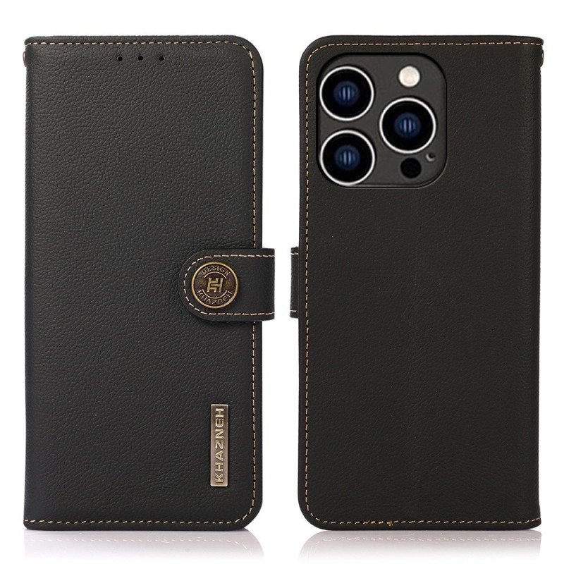 Kotelot iPhone 14 Pro Khazneh Rfid Aitoa Nahkaa