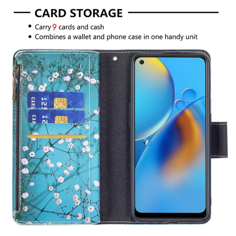 Nahkakotelo Oppo A74 4G Vetoketjullinen Puutasku