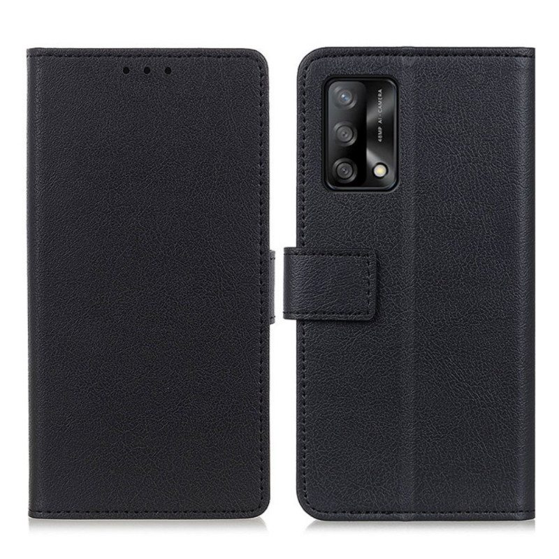 Nahkakotelo Oppo A74 4G Yksinkertainen Kiiltävä Nahkaefekti
