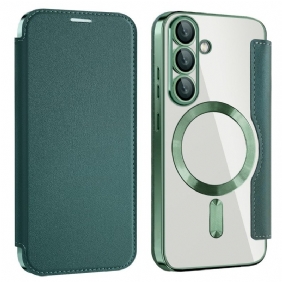 Nahkakotelo Samsung Galaxy S25 5g Nahkaefekti Yhteensopiva Magsafen Ja Rfid-suojauksen Kanssa Suojakuori