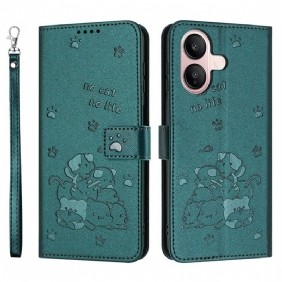 Kotelot Vivo V60 Lite Kissakuvioinen Hihna