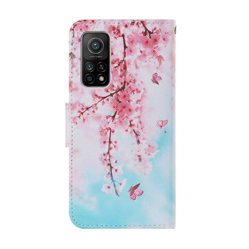 Kotelot Xiaomi Mi 10T / 10T Pro Suojaketju Kuori Punaiset Oksat Hihnalla