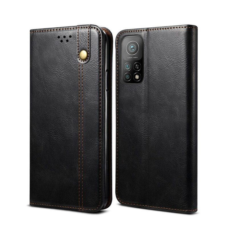 Puhelinkuoret Xiaomi Mi 10T / 10T Pro Kotelot Flip Vahattua Tekonahkaa