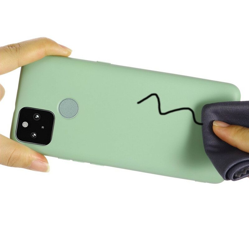 Kuori Google Pixel 5A Nestemäinen Silikoni Kaulanauhalla