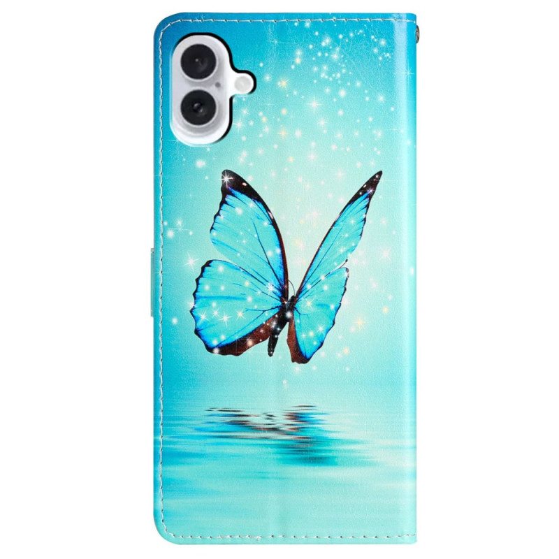 Kotelot iPhone 16 Plus Perhonen Veden Päällä Hihnalla