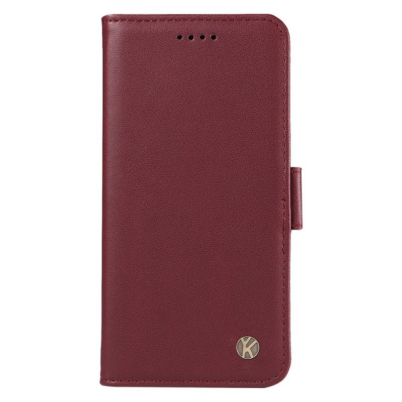 Nahkakotelo iPhone 16 Plus Keinonahkaa Yikatu