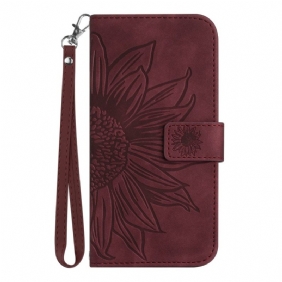 Kotelot Samsung Galaxy S25 Plus 5g Auringonkukkakuvio Hihnalla Suojakuori