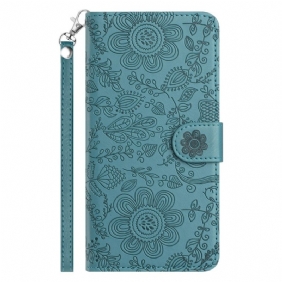 Kotelot Samsung Galaxy S25 Plus 5g Kukkakuvio Ja Hihna Suojakuori