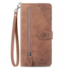 Kuoret Samsung Galaxy S25 Plus 5g Mokkanahkaefekti Pitsiremmi