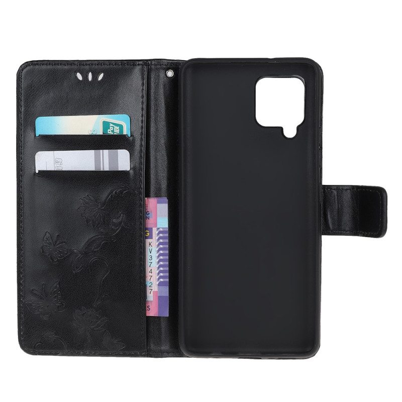 Kotelot Samsung Galaxy M32 Suojaketju Kuori Strap Kukat