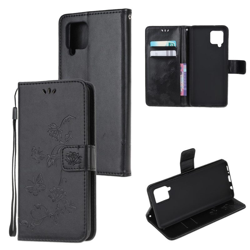 Kotelot Samsung Galaxy M32 Suojaketju Kuori Strap Kukat