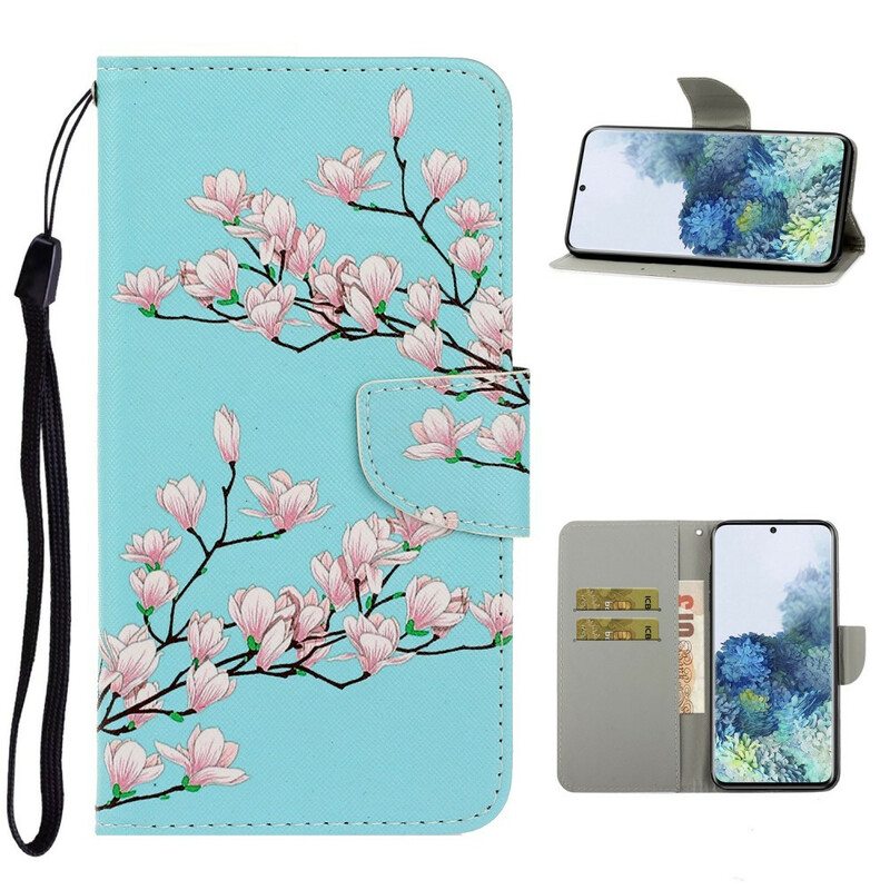 Flip Case Samsung Galaxy S21 Plus 5G Suojaketju Kuori Strappy Pensas