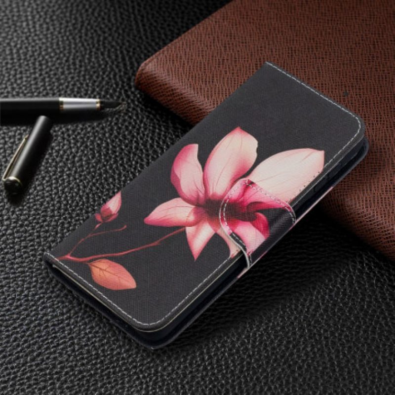 Flip Case Samsung Galaxy S21 Plus 5G Vaaleanpunainen Kukka