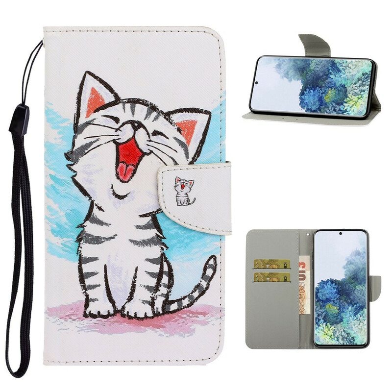 Kotelot Samsung Galaxy S21 Plus 5G Suojaketju Kuori Strappy Color Kitten