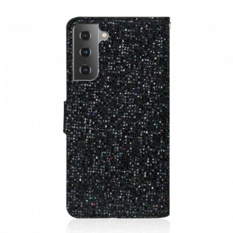 Nahkakotelo Samsung Galaxy S21 Plus 5G Paljetteja S Design