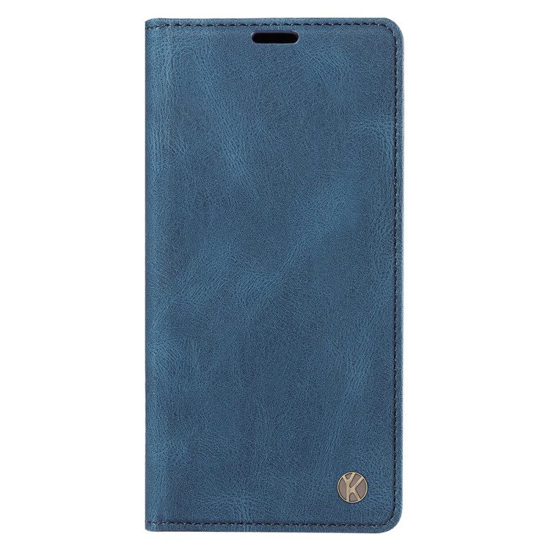 Nahkakotelo iPhone 16 Pro Puhelinkuoret Yikatu Mokkanahkaefekti