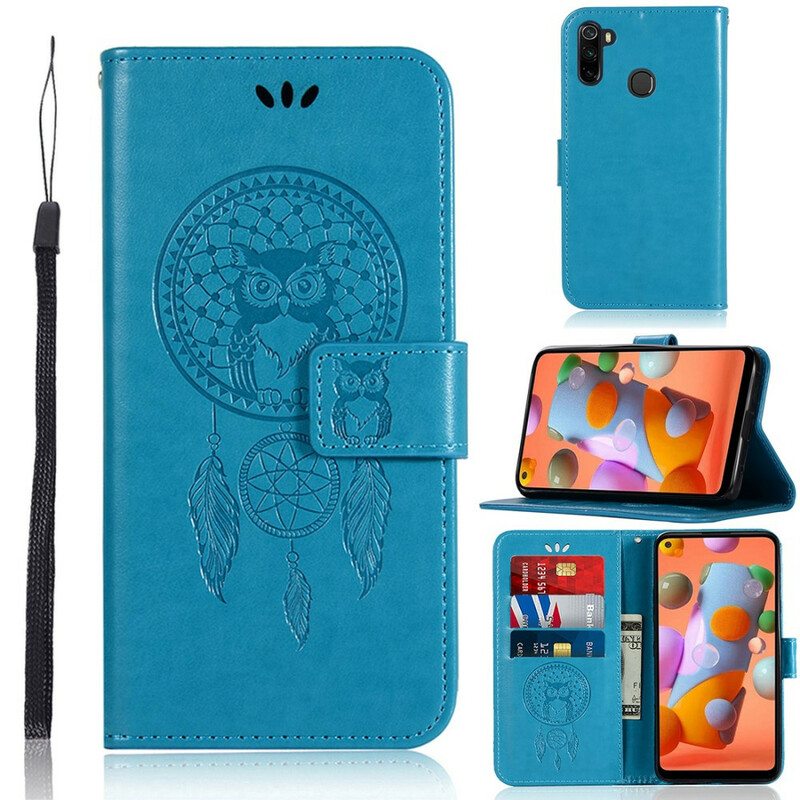 Kotelot Samsung Galaxy M11 Nahkaefekti Dreamcatcher Owl