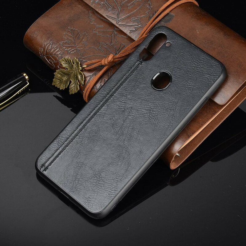 Kuori Samsung Galaxy M11 Couture-nahkaefekti