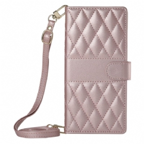 Nahkakotelo Xiaomi 17 Tikattu Hihnoilla