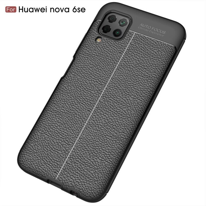 Case Huawei P40 Lite Kaksilinjainen Litsi-nahkaefekti