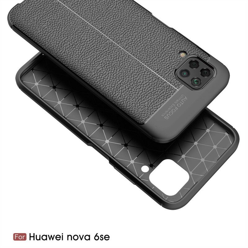 Case Huawei P40 Lite Kaksilinjainen Litsi-nahkaefekti