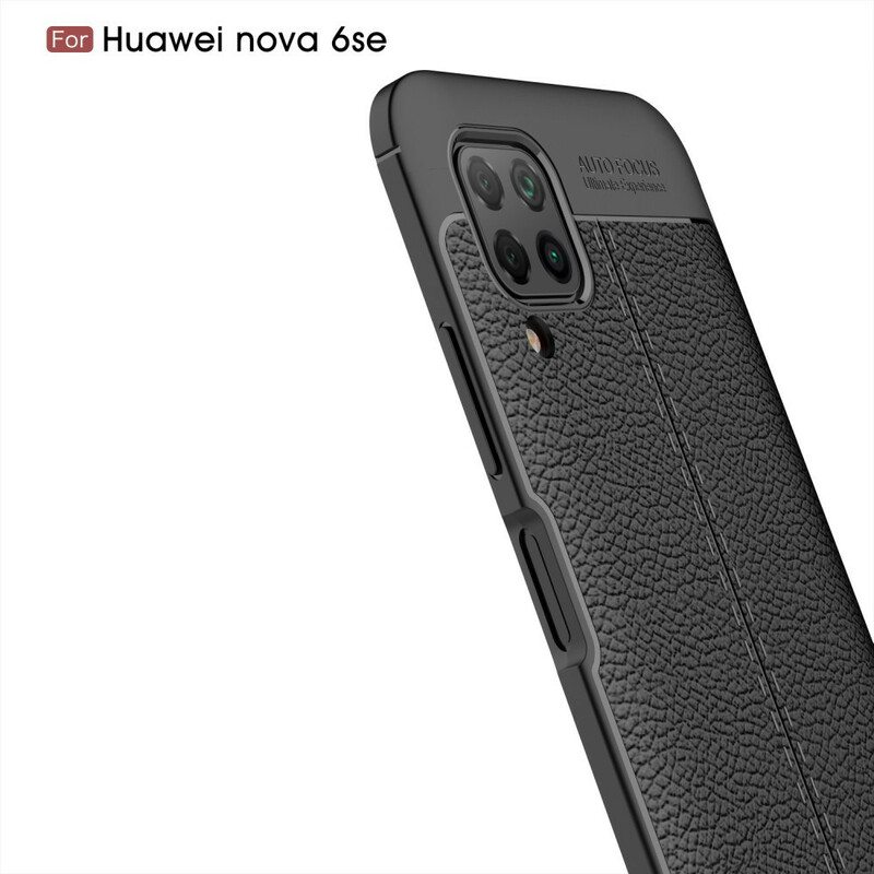 Case Huawei P40 Lite Kaksilinjainen Litsi-nahkaefekti