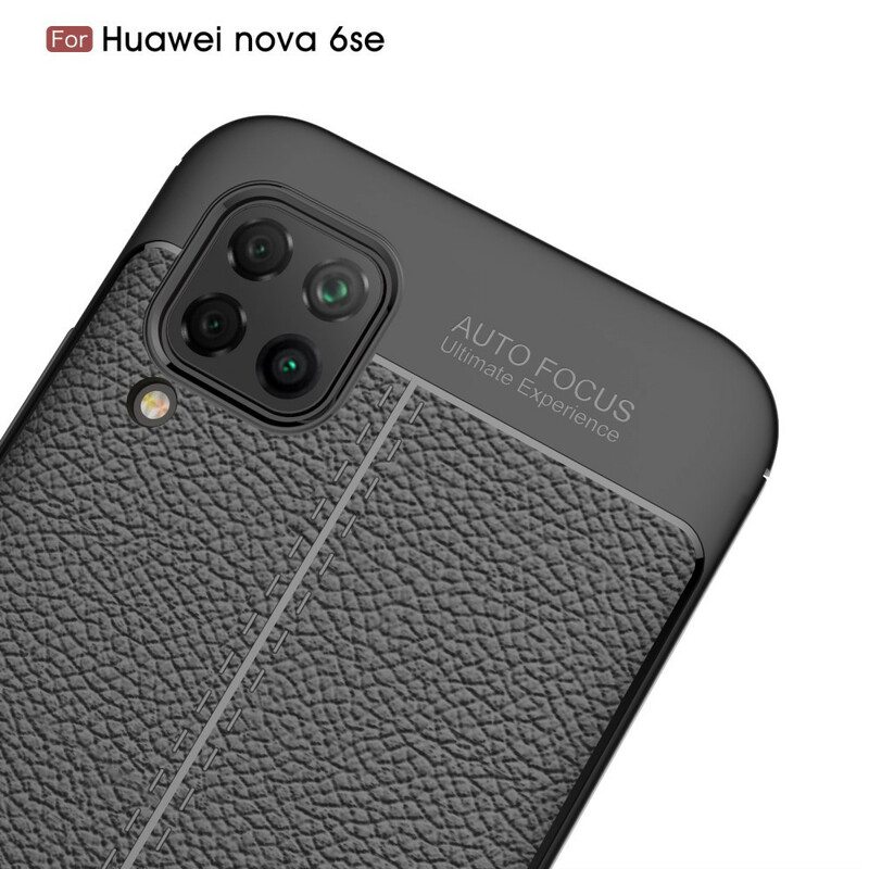 Case Huawei P40 Lite Kaksilinjainen Litsi-nahkaefekti