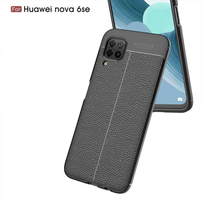 Case Huawei P40 Lite Kaksilinjainen Litsi-nahkaefekti