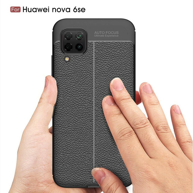 Case Huawei P40 Lite Kaksilinjainen Litsi-nahkaefekti