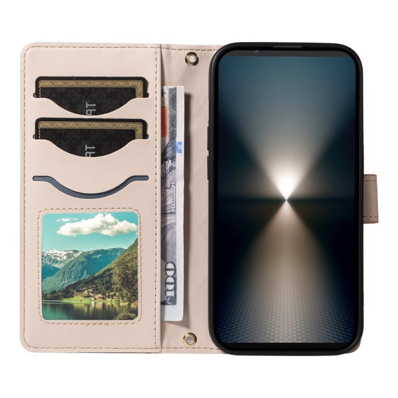 Kotelot Sony Xperia 1 Vii Puhelinkuoret Tikattu Hihnalla Ja Olkahihnalla