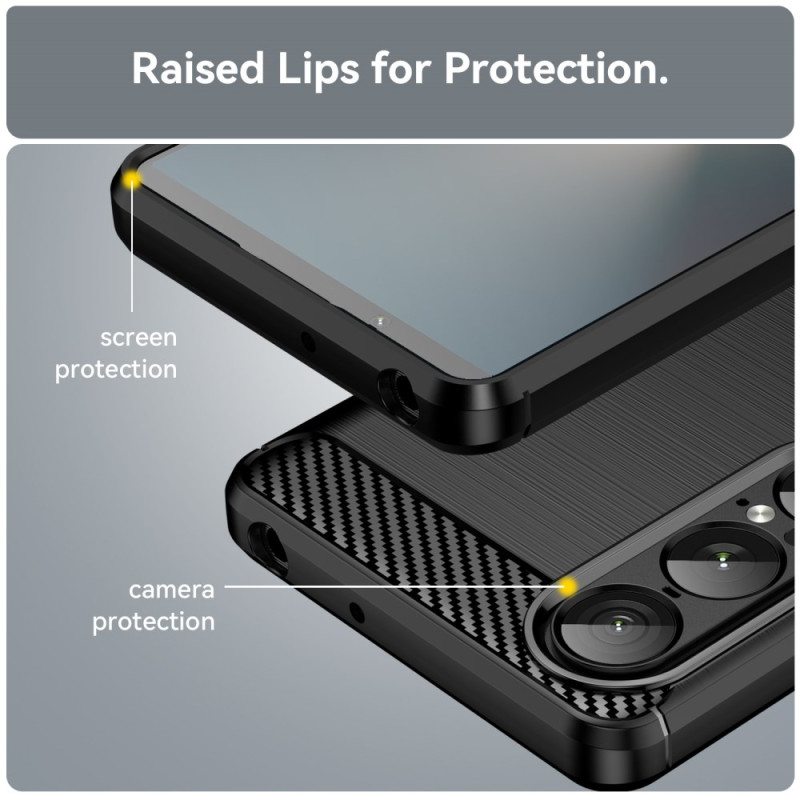 Kuori Sony Xperia 1 Vii Harjattu Hiilikuitu Suojakuori