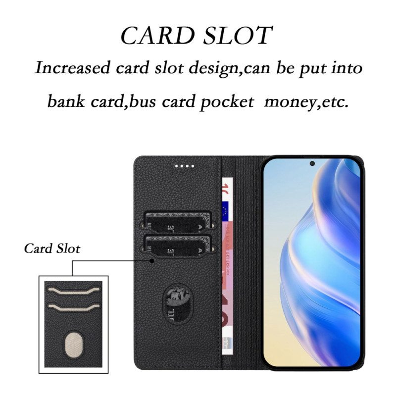 Nahkakotelo Sony Xperia 1 Vii Rfid-suojattu Litsikuvioinen Nahkakuvio Suojakuori