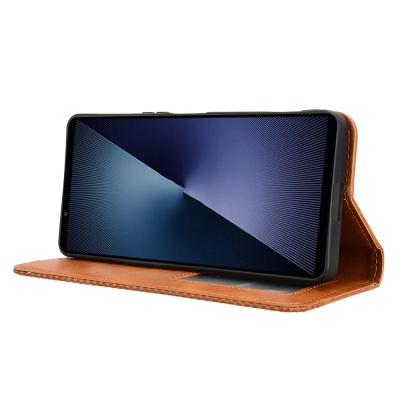 Nahkakotelo Sony Xperia 1 Vii Vintage-reunus