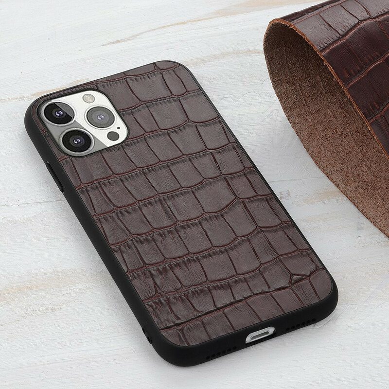 Case iPhone 13 Pro Aito Crocodile Texture -nahka