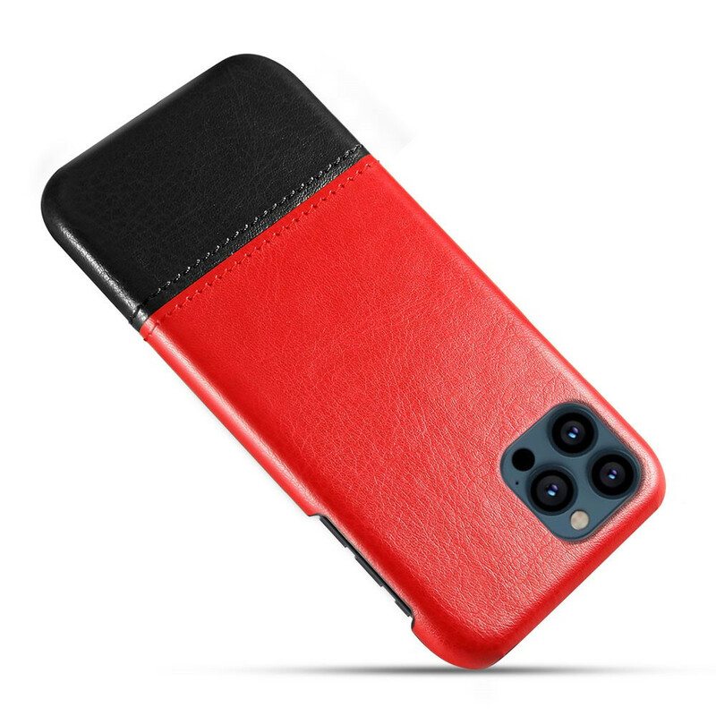 Case iPhone 13 Pro Ksq Kaksisävyinen Nahkaefekti