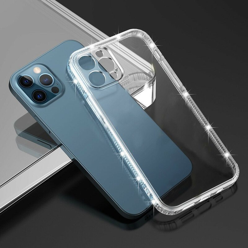Case iPhone 13 Pro Läpinäkyvät Timanttireunat