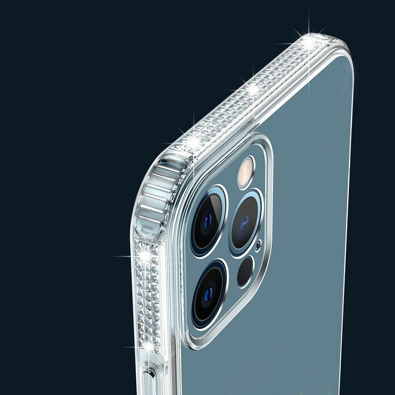 Case iPhone 13 Pro Läpinäkyvät Timanttireunat