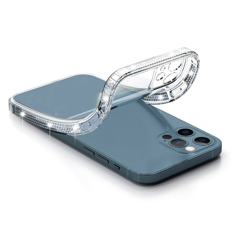 Case iPhone 13 Pro Läpinäkyvät Timanttireunat