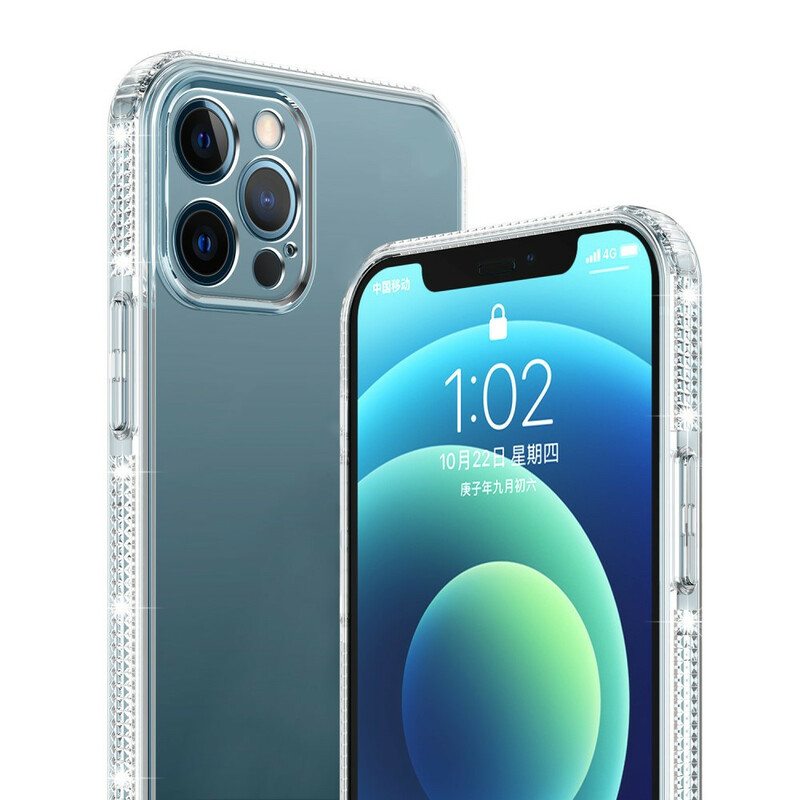 Case iPhone 13 Pro Läpinäkyvät Timanttireunat
