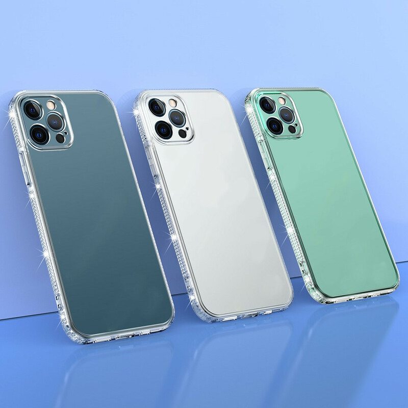 Case iPhone 13 Pro Läpinäkyvät Timanttireunat