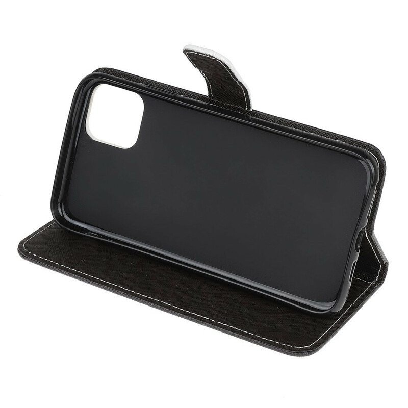Flip Case iPhone 13 Pro Suojaketju Kuori Strappy Leopard