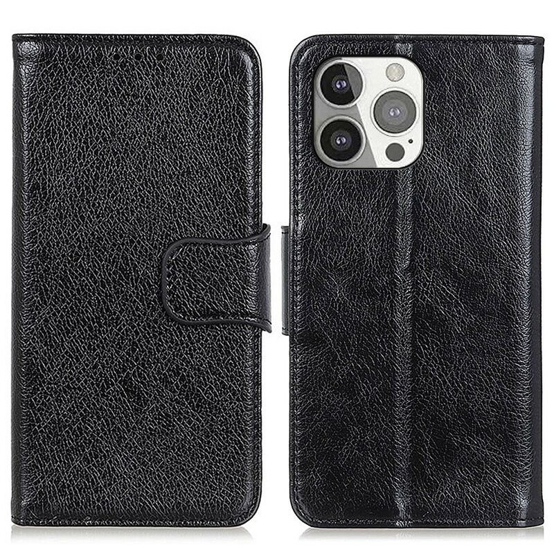 Kotelot iPhone 13 Pro Halkaistu Nappan Nahka