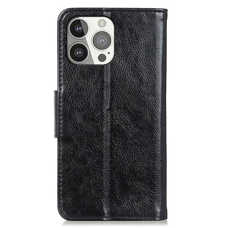 Kotelot iPhone 13 Pro Halkaistu Nappan Nahka