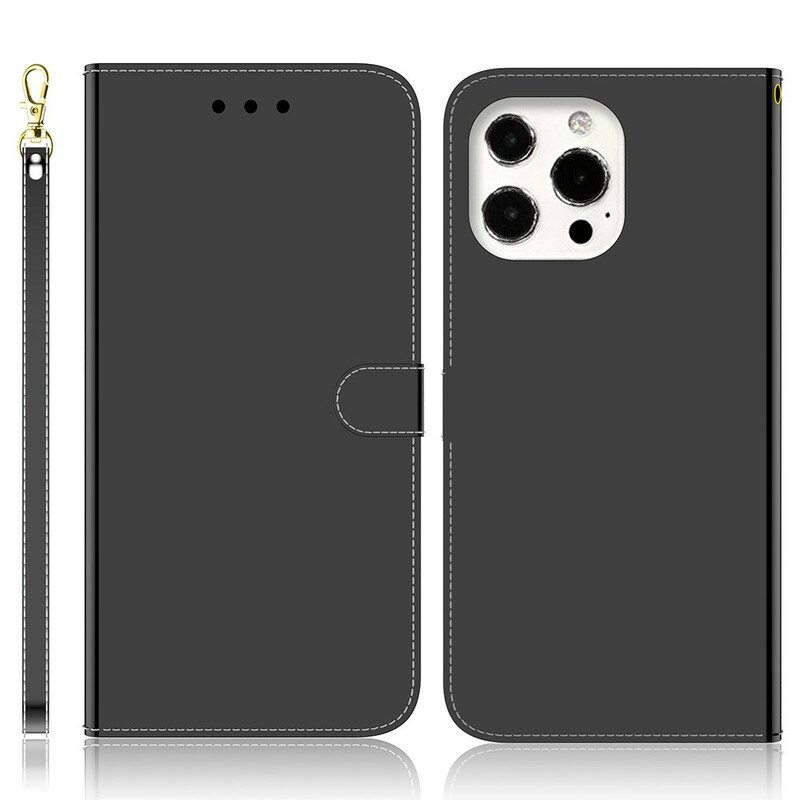 Kotelot iPhone 13 Pro Keinonahkainen Peilin Kansi