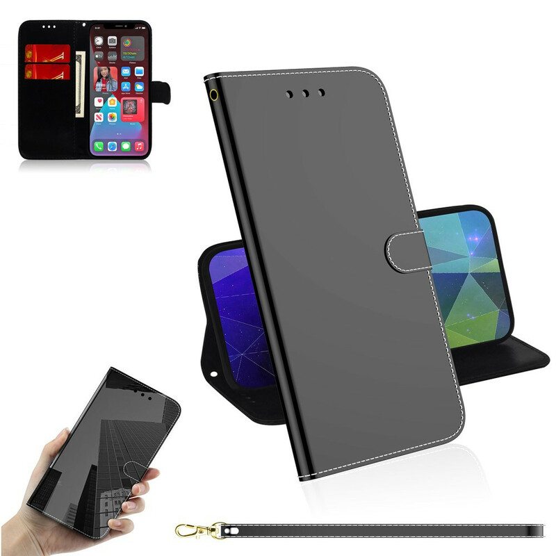 Kotelot iPhone 13 Pro Keinonahkainen Peilin Kansi