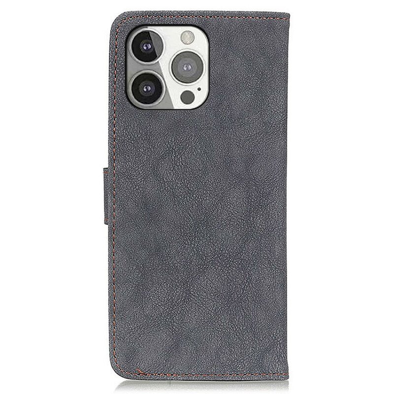 Kotelot iPhone 13 Pro Khazneh Retro Halkaistu Keinonahka