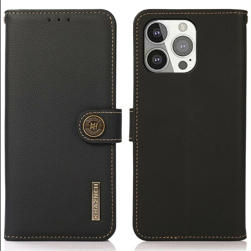 Kotelot iPhone 13 Pro Khazneh Rfid Aitoa Nahkaa